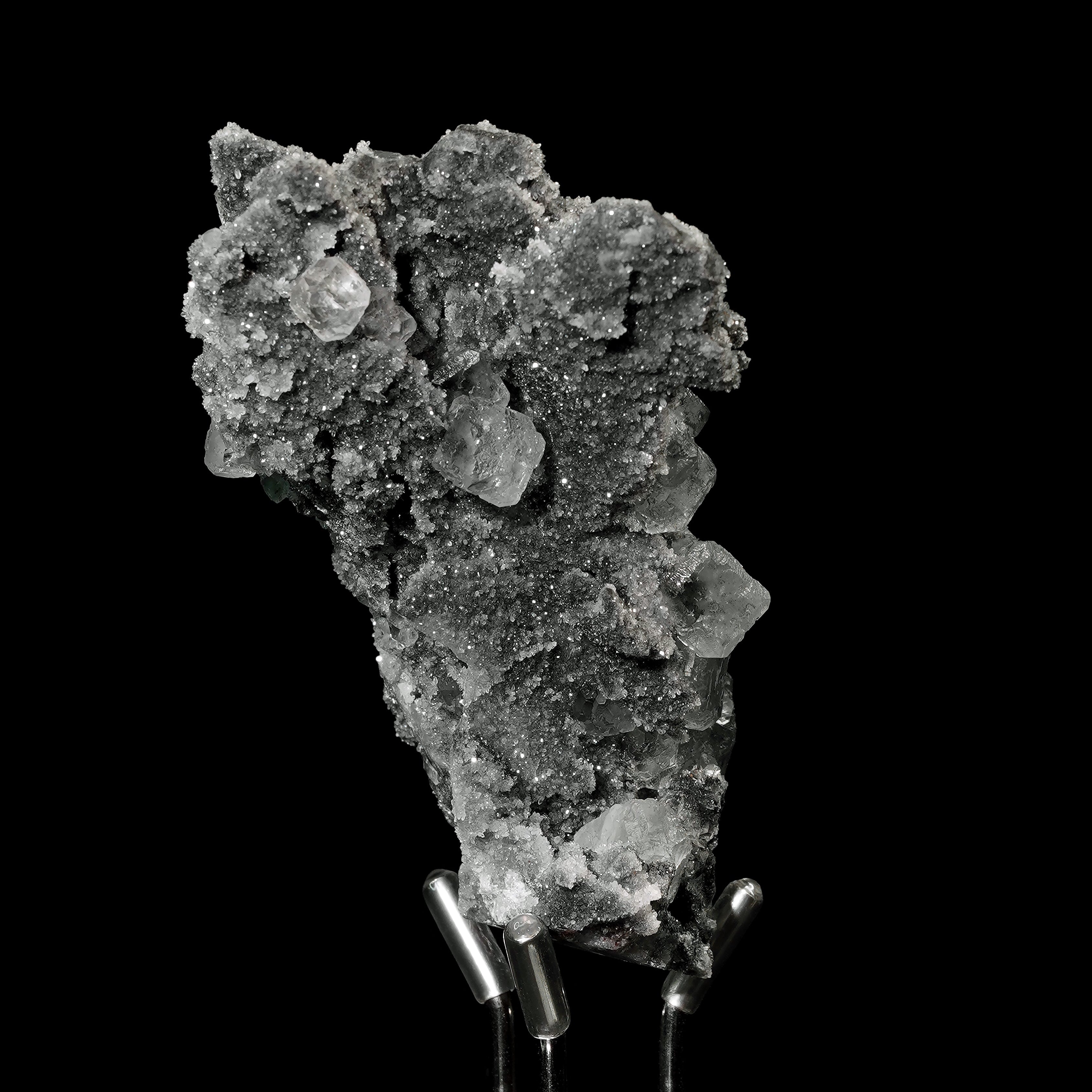 Gray Fluorite with Dark Mica (83*80.6*52.2mm)